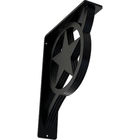 Ekena Millwork Austin Wrought Iron Bracket, (Triple center brace), Powder Coated Black 2"W x 7 1/2"D x 10"H BKTM02X07X10TAU